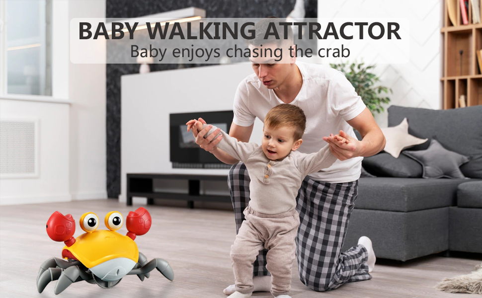 tummy time toy orange crab