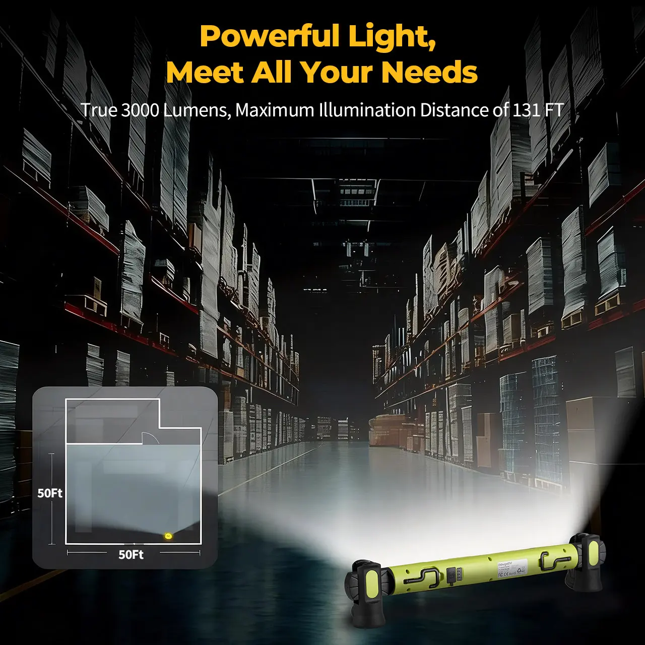 3000LM LED Under Hood Work Light Bar - Magnetic Rechargeable Car Repair Lamp 🚗💡