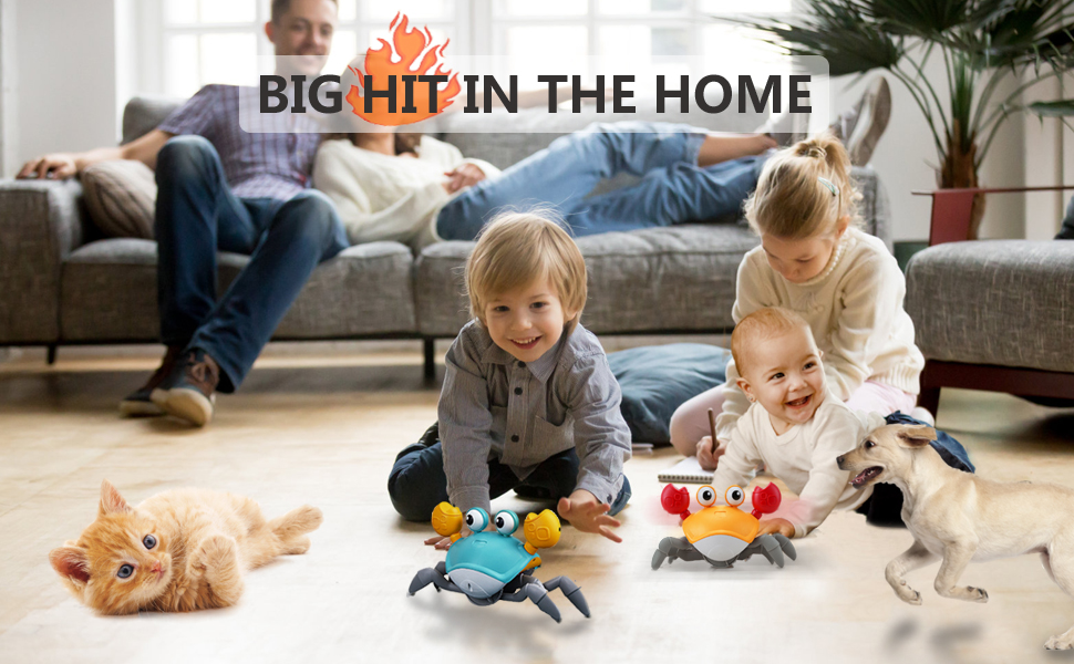 tummy time toy orange crab