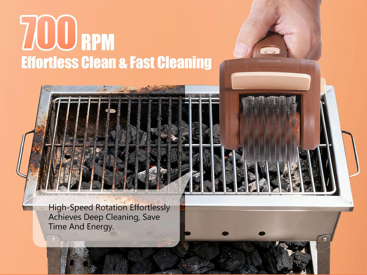 LRLY Electric BBQ Grill Brush, Safe Bristle Free with 2 Replaceable Heads, Cordless Rechargeable, Heavy Duty Fast Clean, Outdoor BBQ Cleaner for All Grill Types, Grill Season 2026