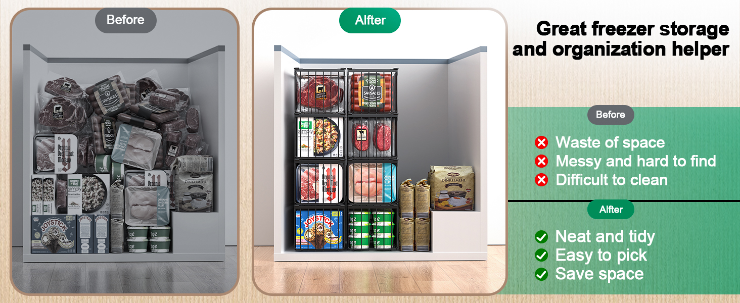 freezer organizer bins