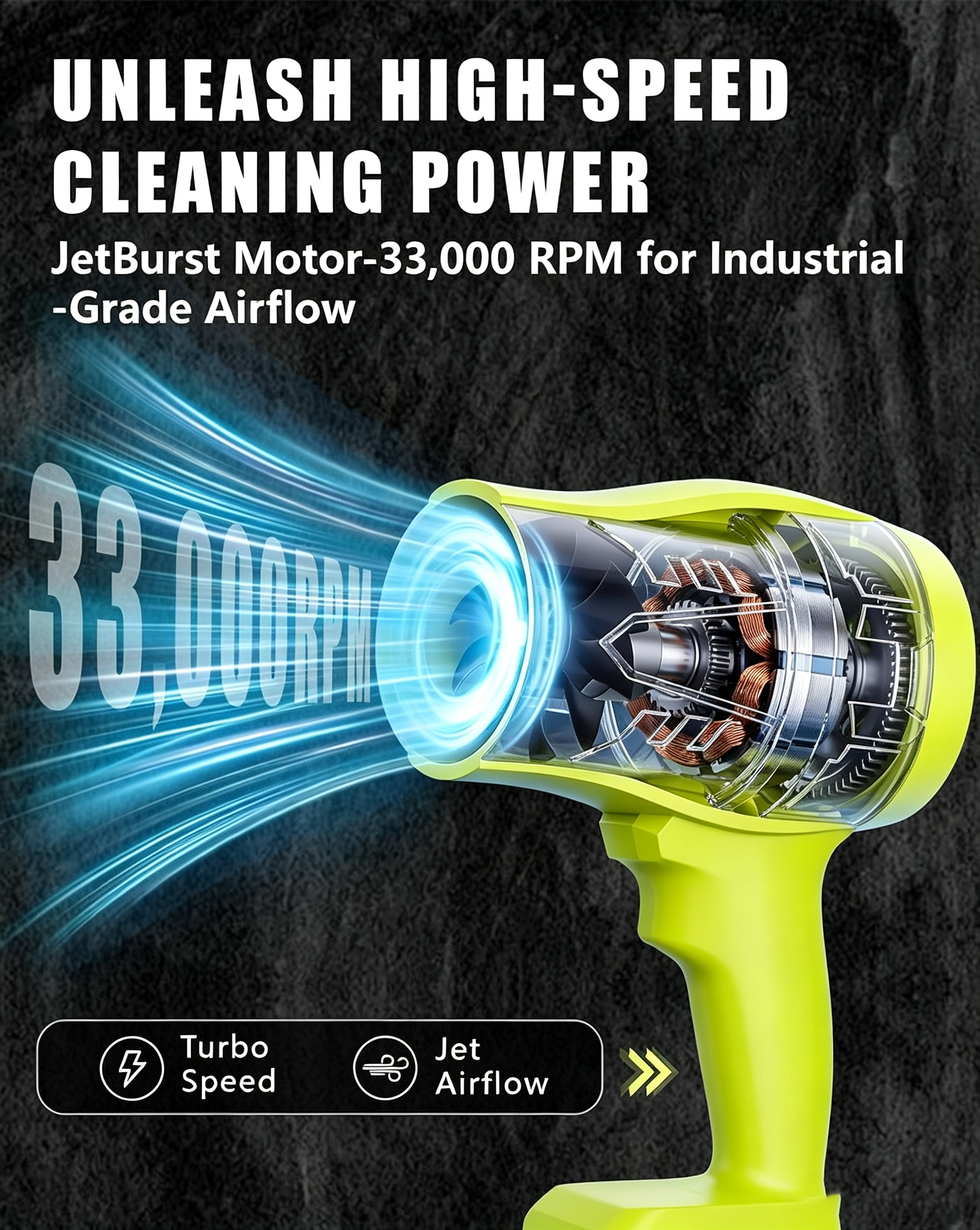 Turbo Cordless Leaf Blower & Car Dryer | 120km/h High-Speed Air 🌪️✨🔥