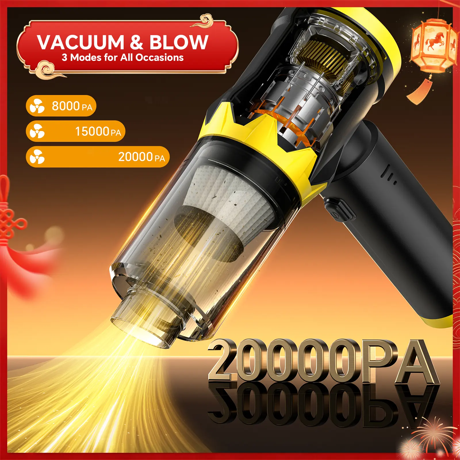20,000Pa Ultra-Suction Cordless Mini Vacuum | 4-in-1 Car & Home Cleaner 🚗💨
