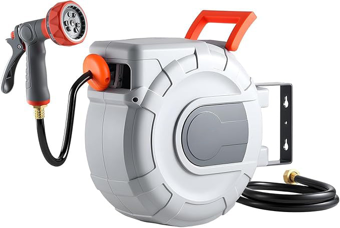 Retractable Garden Hose Reel - 100ft Wall-Mounted System 🌿💧