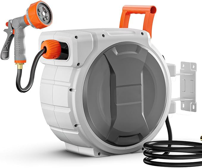 Retractable Garden Hose Reel - 100ft Wall-Mounted System 🌿💧