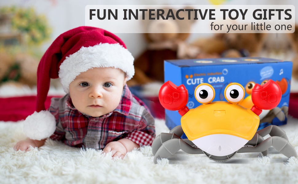 tummy time toy orange crab