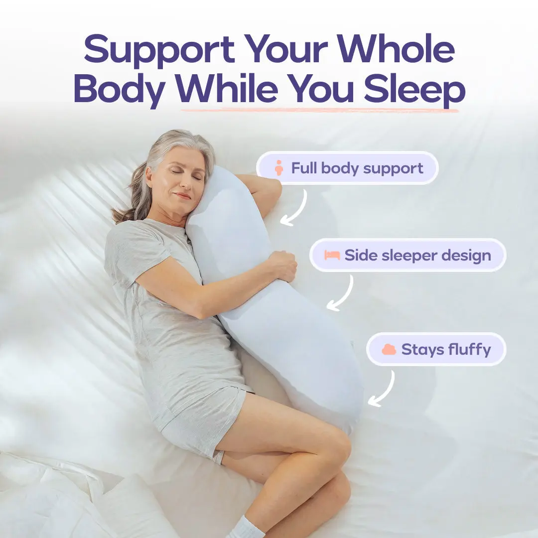 BodyAlign Full-Body Ergonomic Pillow | Cooling Support for Side Sleepers ☁️💤