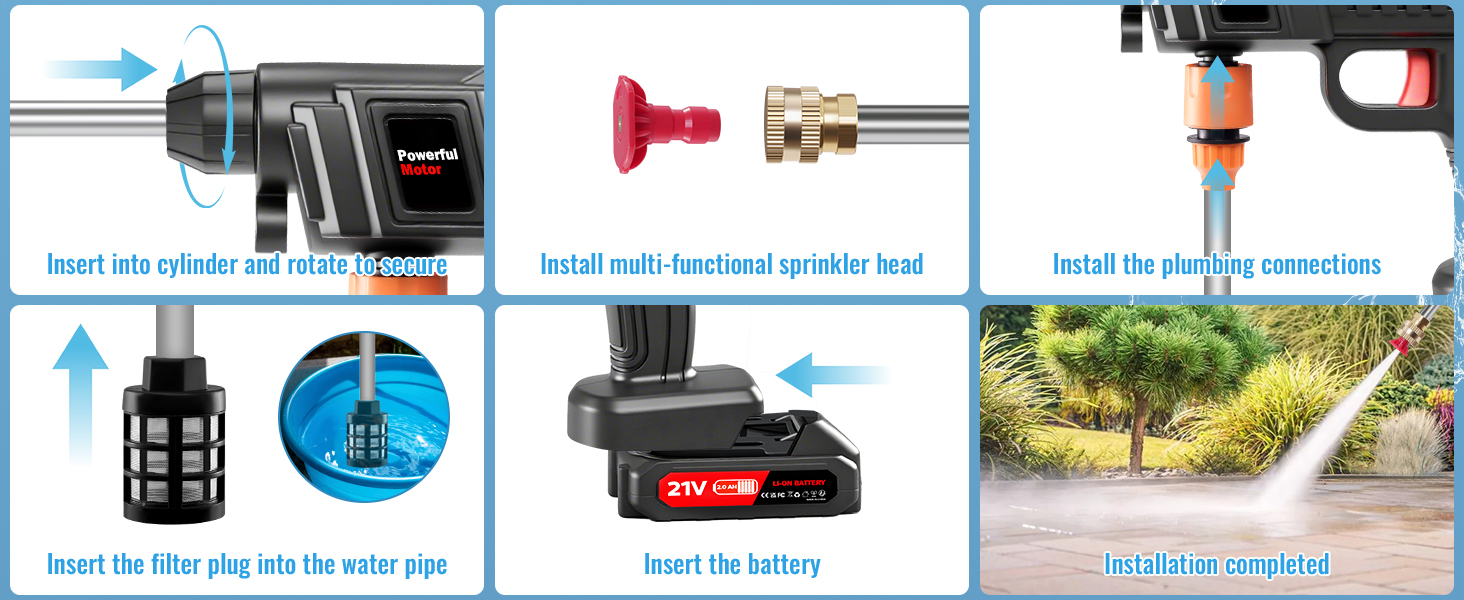 1500W Portable Battery Power Washer