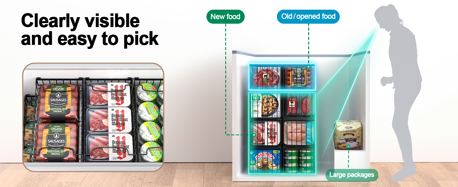 freezer organizer bins