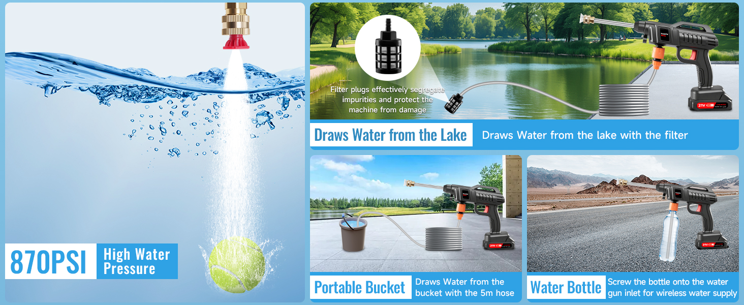 Electric Pressure Washer Handheld High Pressure Car Washer Gun