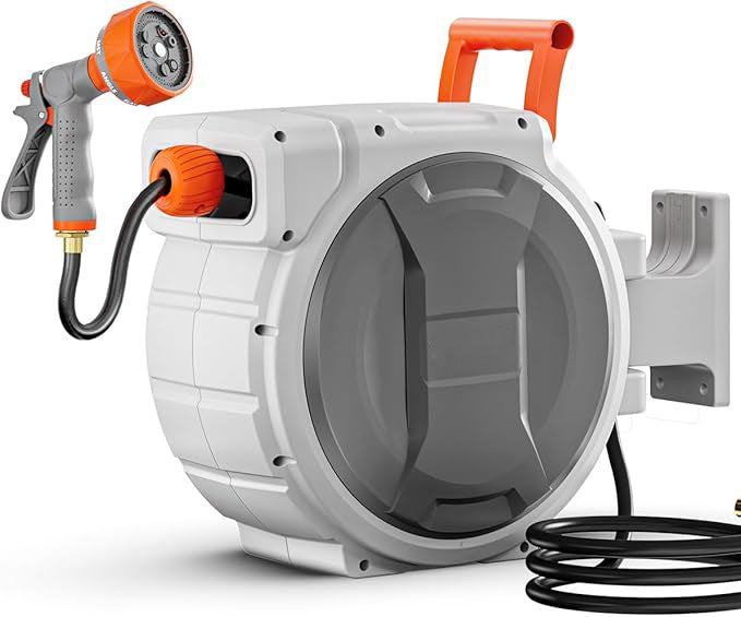Retractable Garden Hose Reel - 100ft Wall-Mounted System 🌿💧