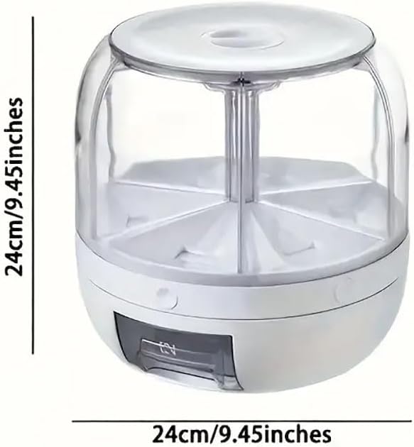 360° Rotating 6-Compartment Grain & Rice Dispenser 🌾✨
