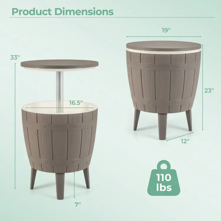 3-in-1 Rattan Cool Bar Table | Adjustable Outdoor Ice Bucket & Side Table 🥂☀️