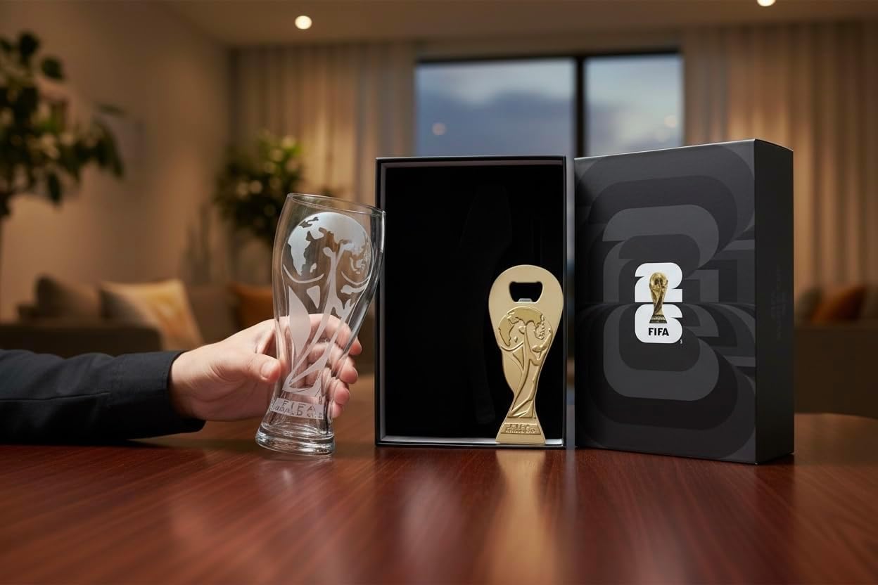  FIFA World Cup 2026 Edition - Luxury Beer Glass & Trophy Opener Set ⚽🍺
