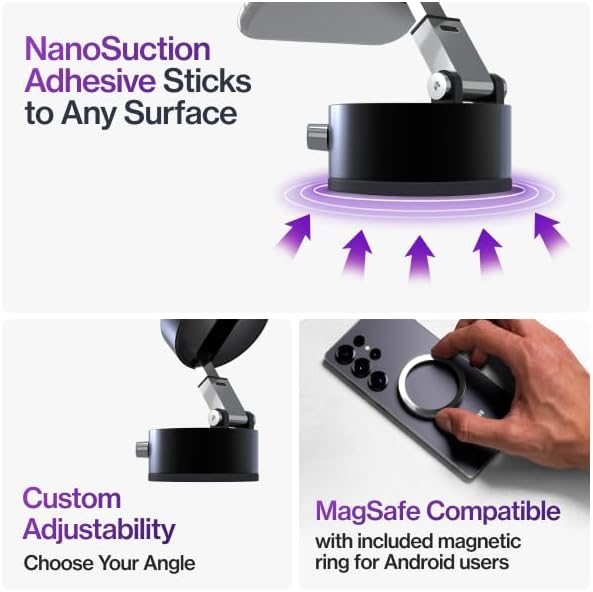 360° Universal Magnetic Phone Holder | Vacuum-Seal Tech for Car & Home 📱🛡️