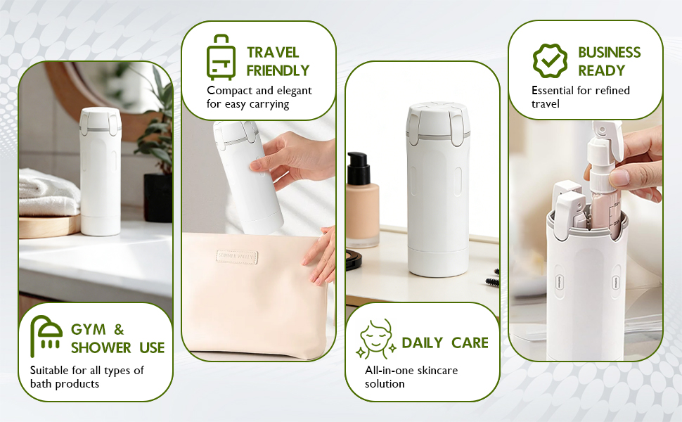 4 in 1 travel dispenser bottle