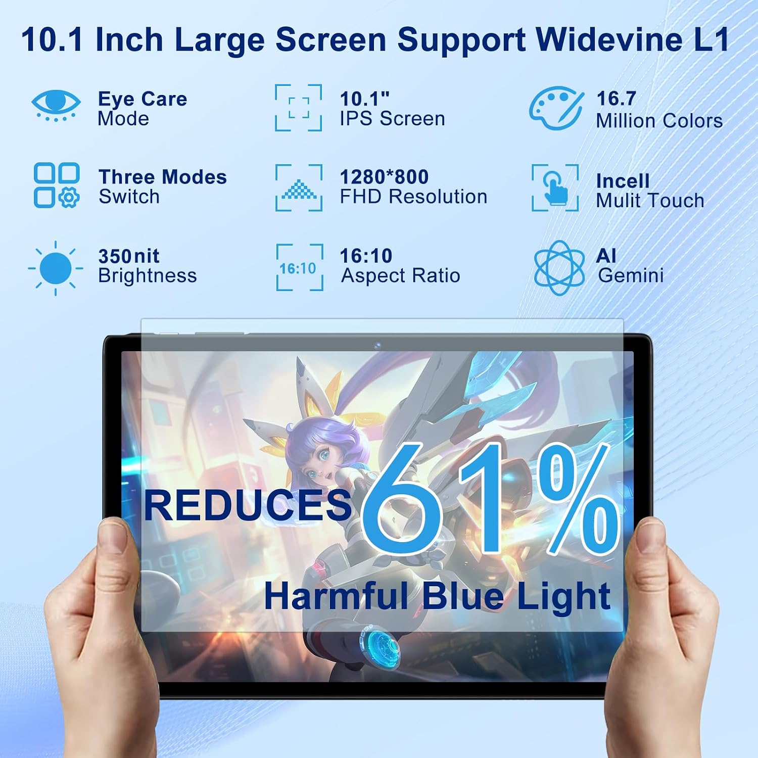 Android 15 Tablet 30GB RAM 128GB ROM 2TB Expand, 10.1 Inch Tablets with Keyboard Mouse, Octa-Core, 8000mAh, HD IPS Display, 5G WiFi BT 5.0 GPS, Widevine L1, Gemini AI, Dual Camera 