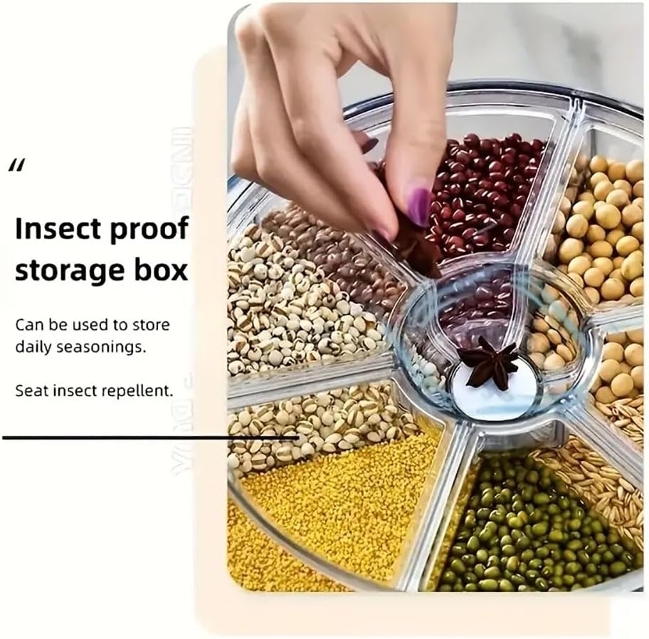 360° Rotating 6-Compartment Grain & Rice Dispenser 🌾✨
