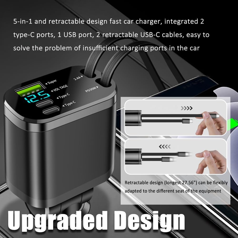 💥Final Day! Enjoy 40% OFF 💥 5 in 1 Retractable Car Charger Adapter