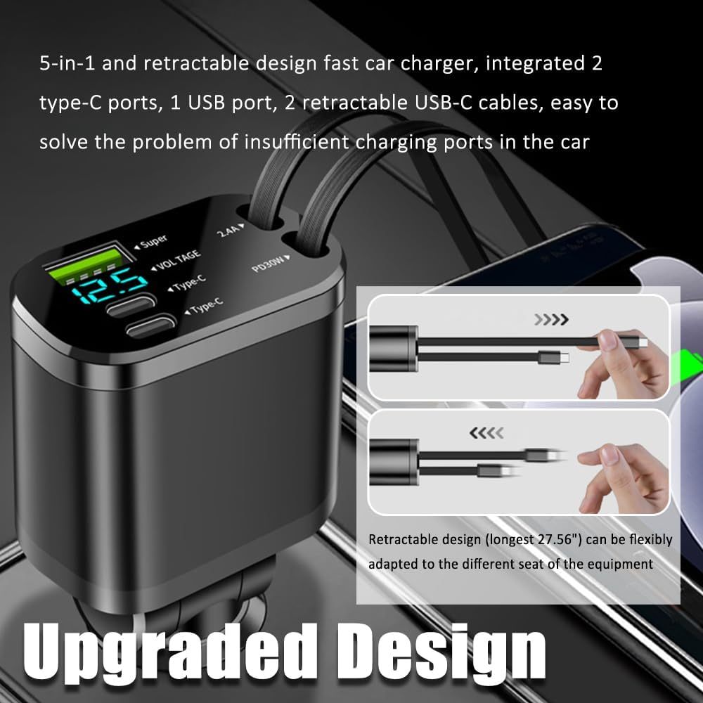 💥Final Day! Enjoy 40% OFF 💥 5 in 1 Retractable Car Charger Adapter