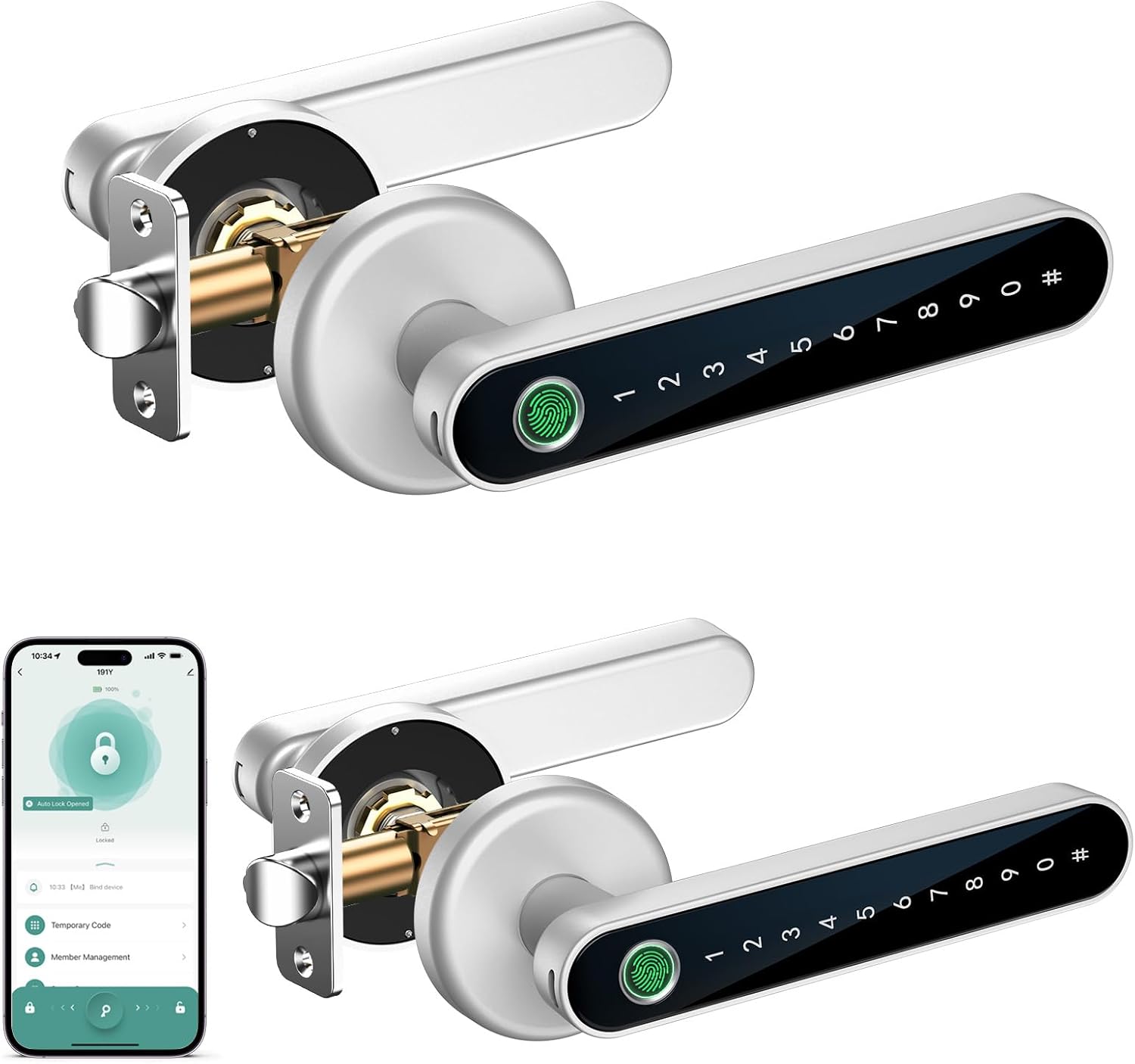 🎉Last Day 50% OFF⏰️  Fingerprint Door Lock Door Knob