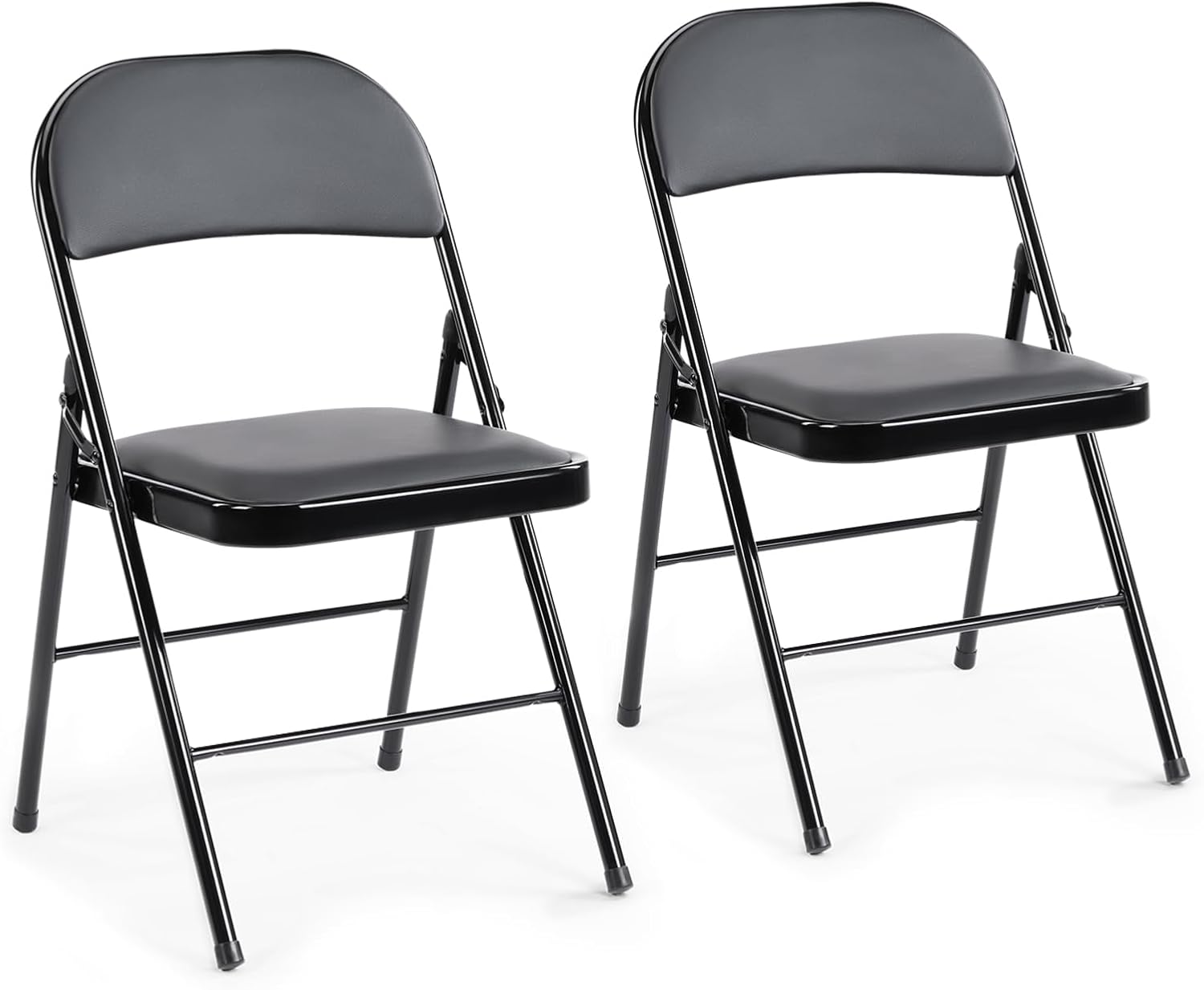 DUMOS Folding Chairs Sets of 8, 330lbs Plastic Stackable Portable Patio Dining Sets, Fold Up for Indoor Outdoor, Camping, Garden, Party, Meeting (White)