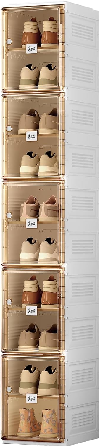 3-Minute Folding Shoe Cabinet - Magnetic Clear Door Organizer ✨👟