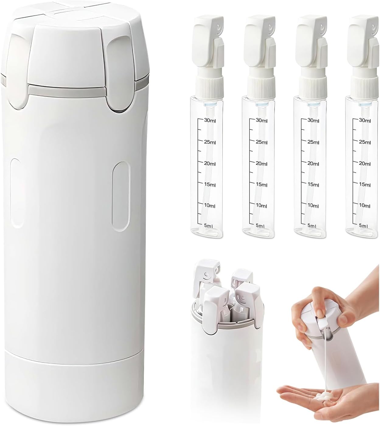 4-in-1 Leak-Proof Travel Dispenser | Compact Refillable Bottle Set ✈️🧴