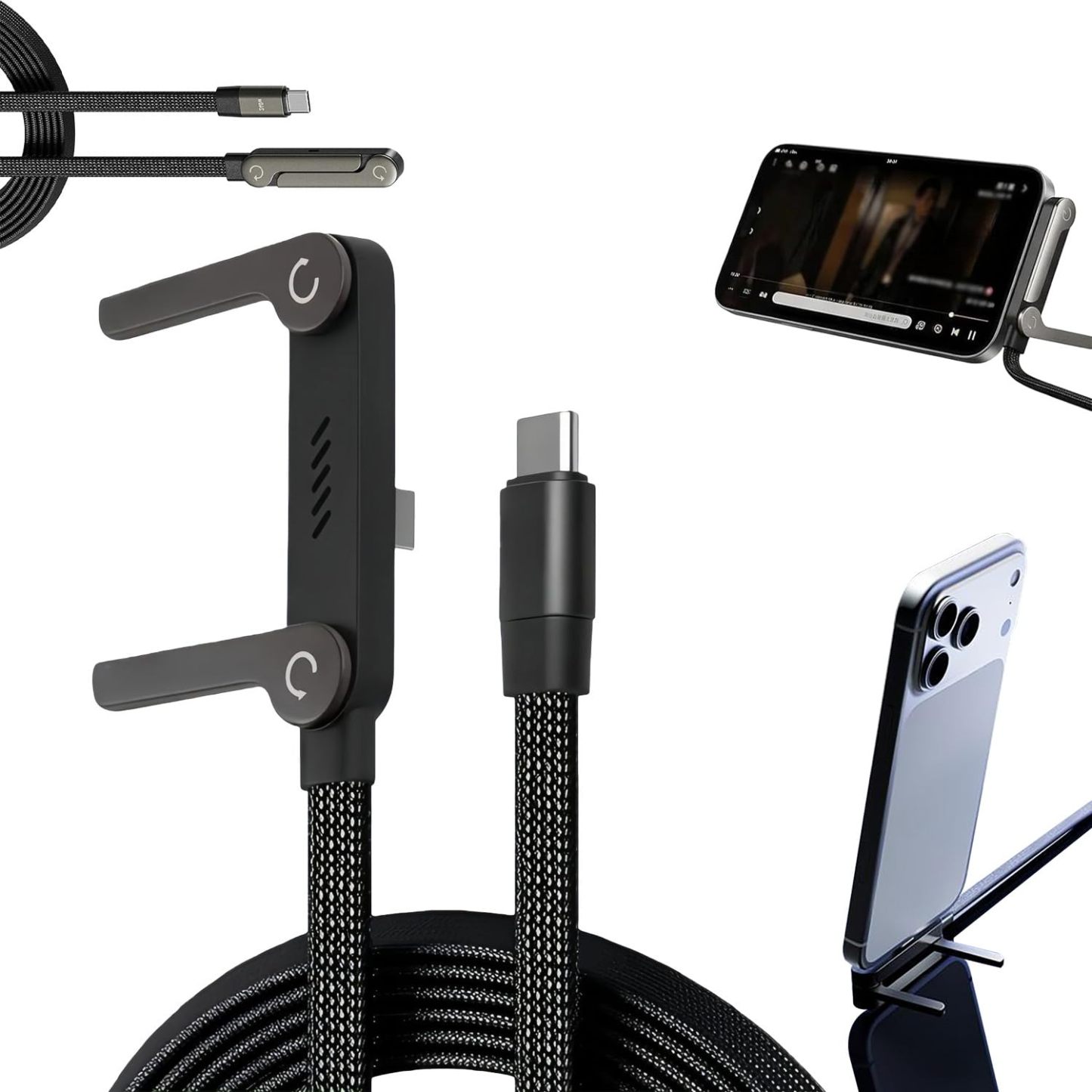 🎉Last Day 50% OFF⏰️ Invisible Holder Charger Cable with Stand