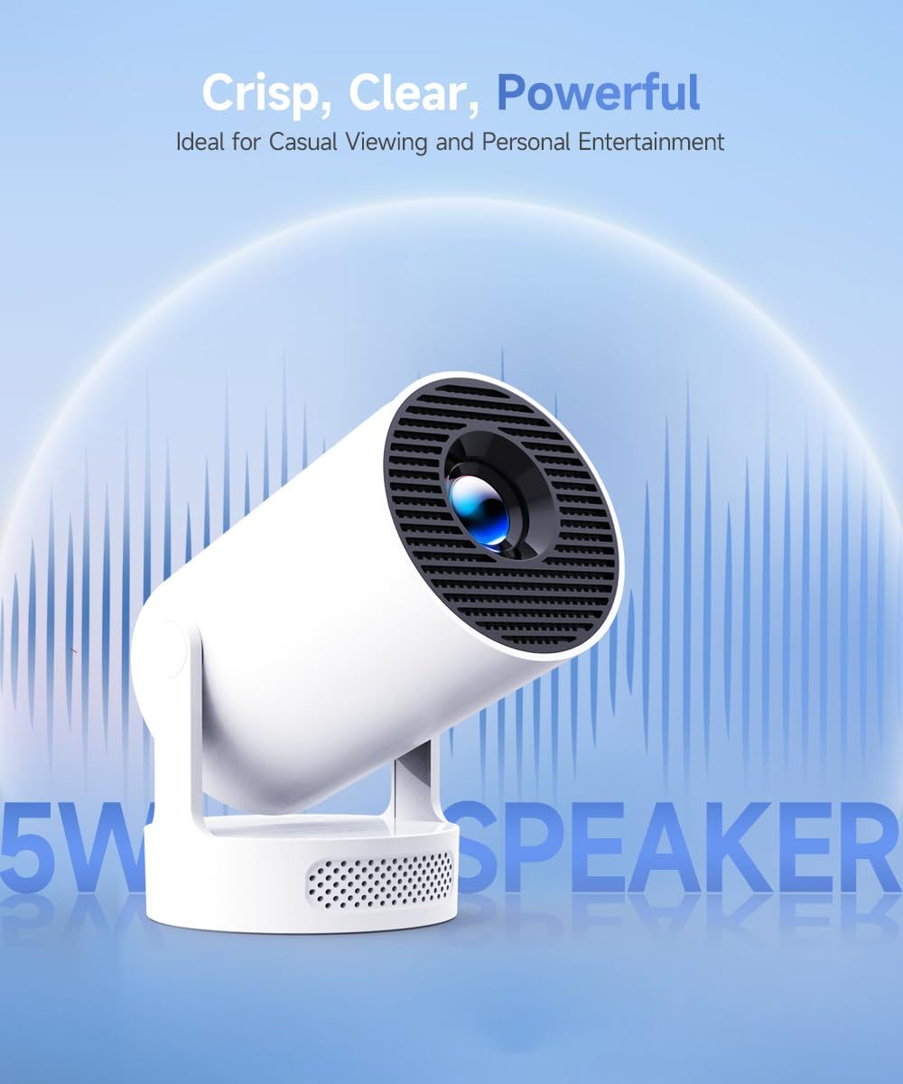 Mini Projector with WiFi 6 and Bluetooth 5.4, Portable Projector 4K Support