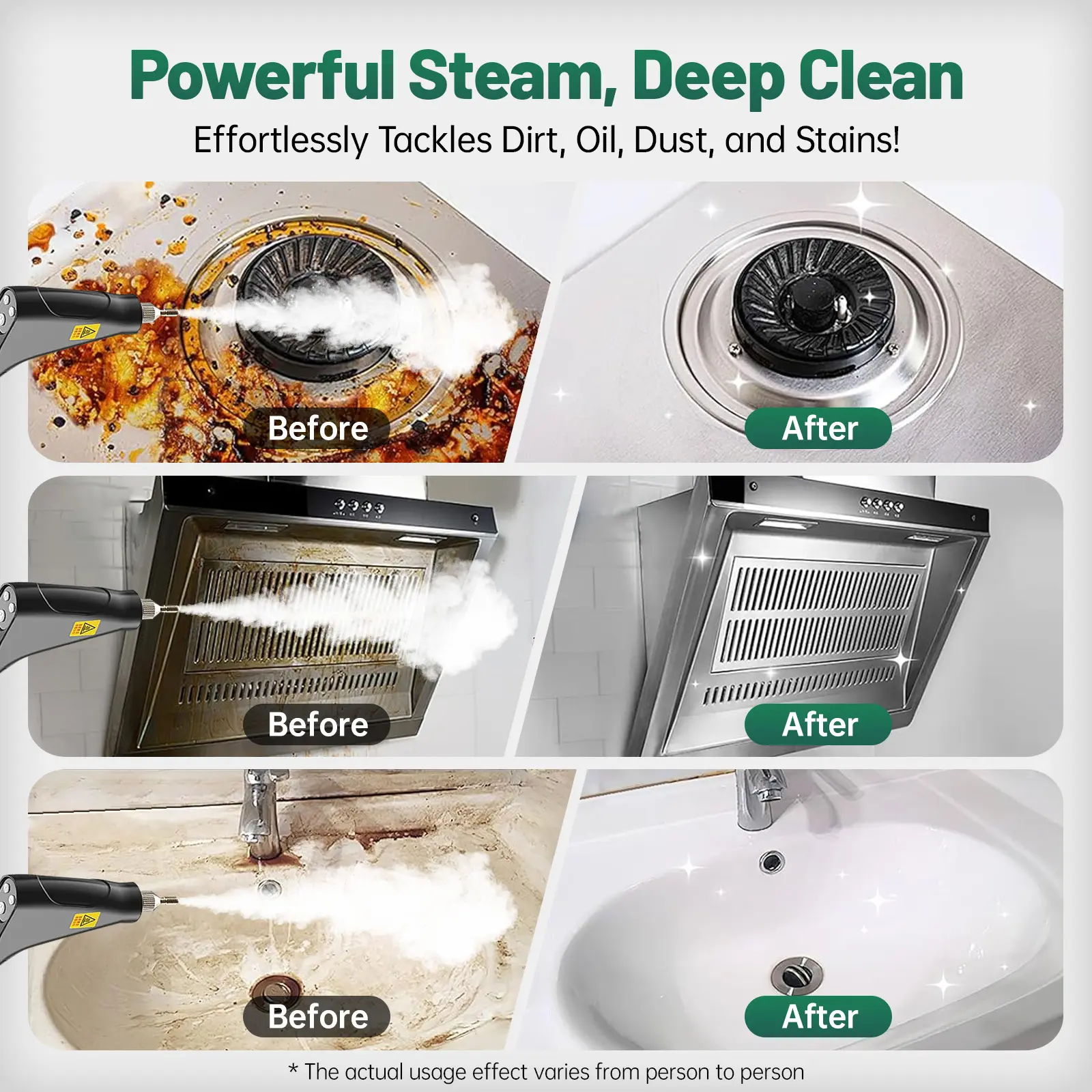 105°C High-Pressure Handheld Steam Cleaner | 10-Piece Accessory Kit 💨✨