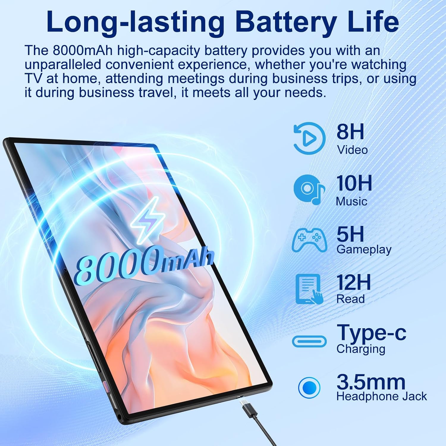 Android 15 Tablet 30GB RAM 128GB ROM 2TB Expand, 10.1 Inch Tablets with Keyboard Mouse, Octa-Core, 8000mAh, HD IPS Display, 5G WiFi BT 5.0 GPS, Widevine L1, Gemini AI, Dual Camera 