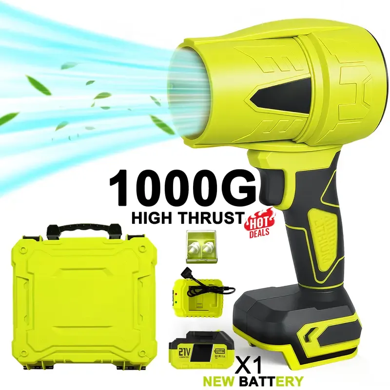 Turbo Cordless Leaf Blower & Car Dryer | 120km/h High-Speed Air 🌪️✨🔥