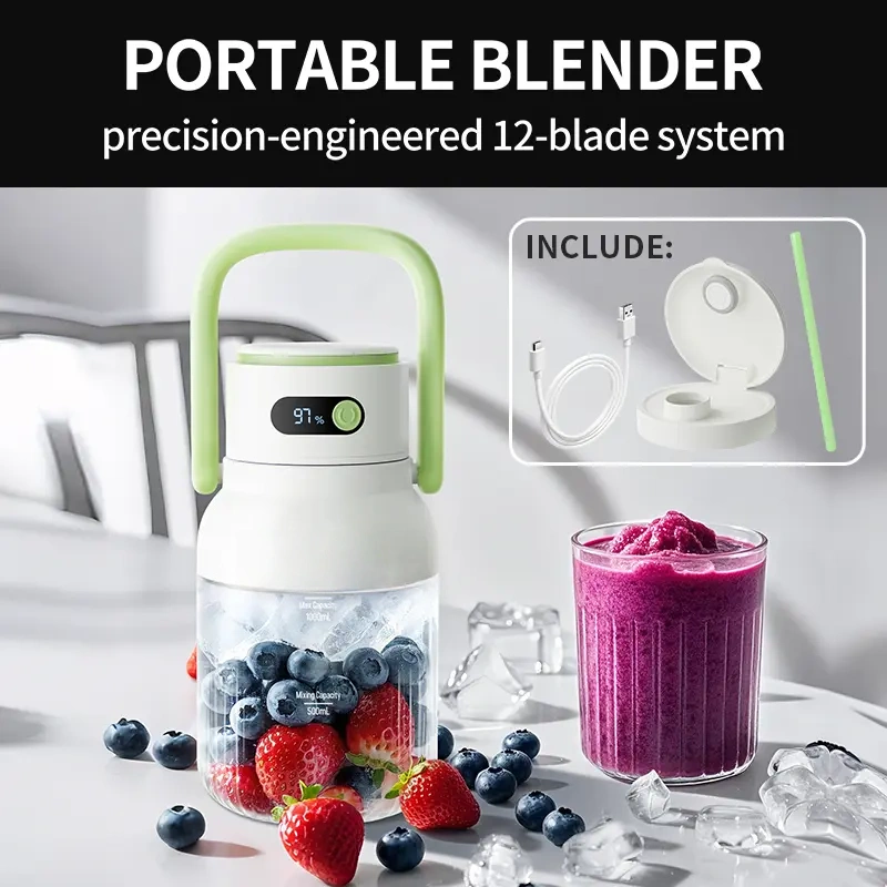 33oz Portable Blender - 12-Blade Ice Crushing Power 🥤⚡