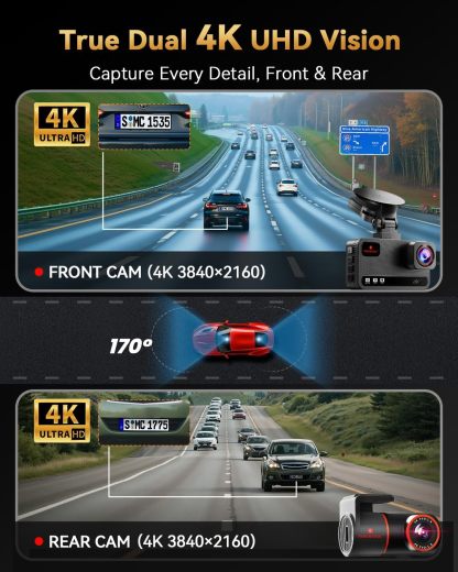 T4K+4K Dash Cam Front and Rear
