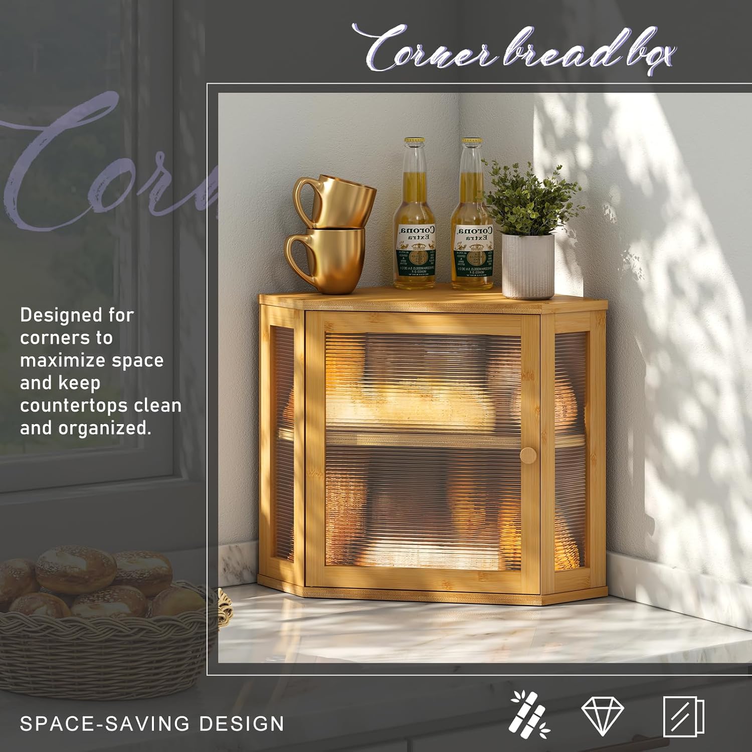 Artisan Corner Bread Bin | Space-Saving Farmhouse Storage 🍞✨