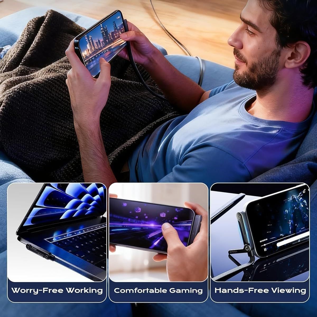 🎉Last Day 50% OFF⏰️ Invisible Holder Charger Cable with Stand