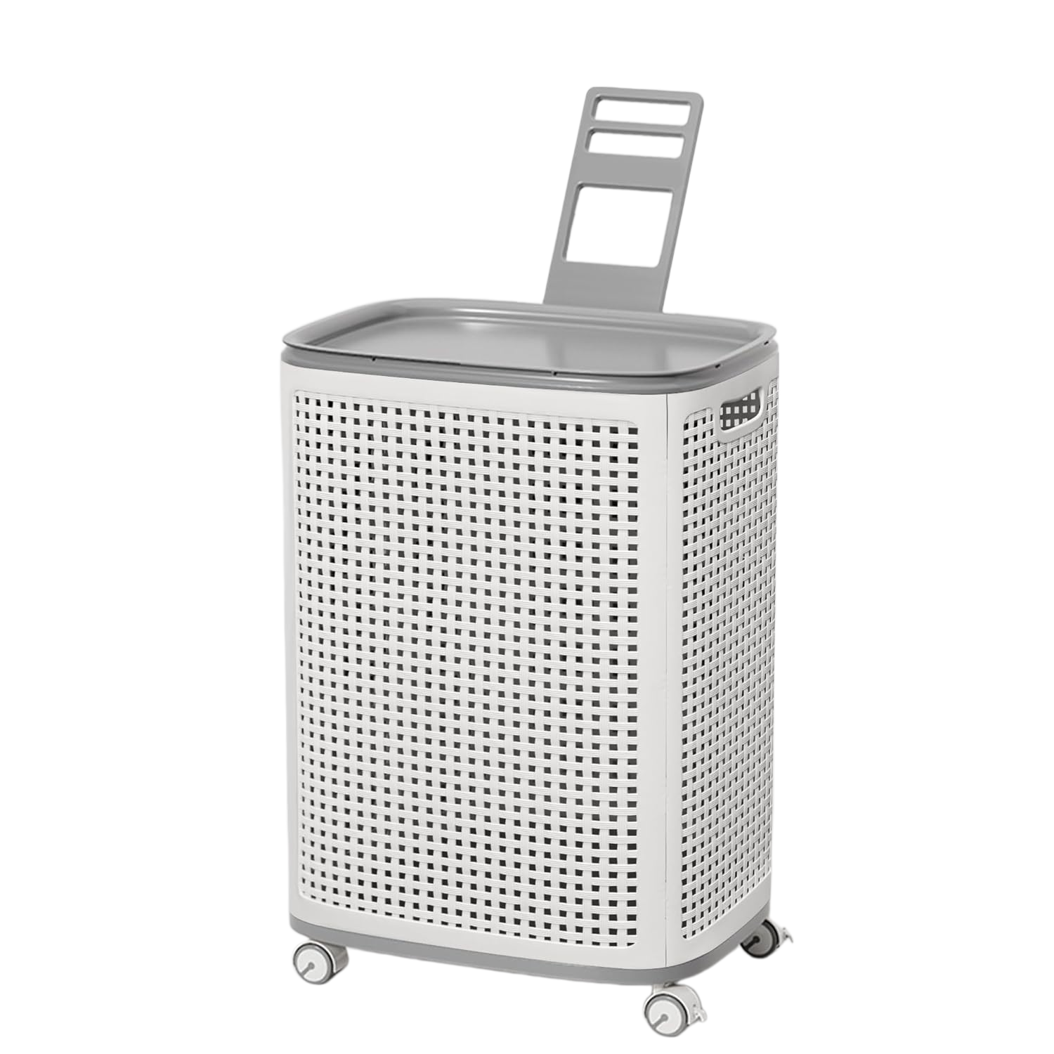 Mobile Laundry Hamper with Lid & Side Storage | Rolling Basket
