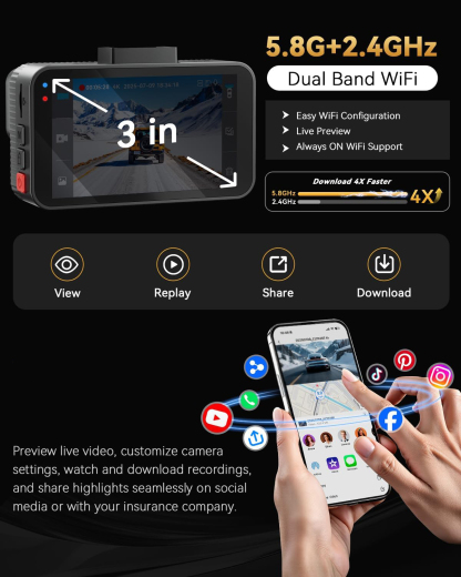 T4K+4K Dash Cam Front and Rear