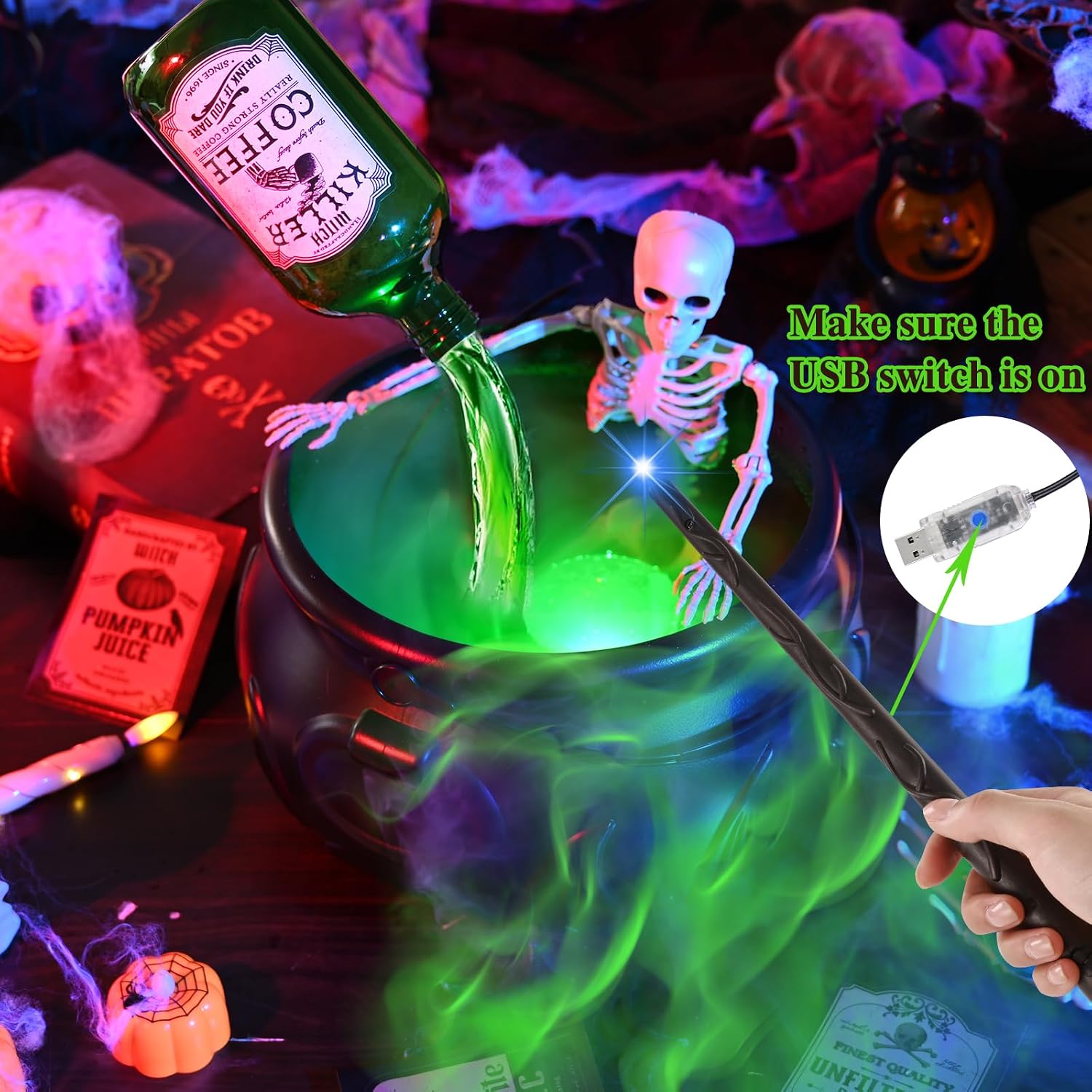 Halloween Decorations Indoor, Large Witches Cauldron Halloween Decor