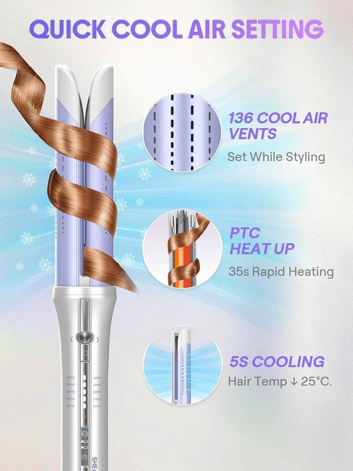AirFlow Pro: 360° Auto-Rotating Curling Iron with Cool Air Tech 🌀✨