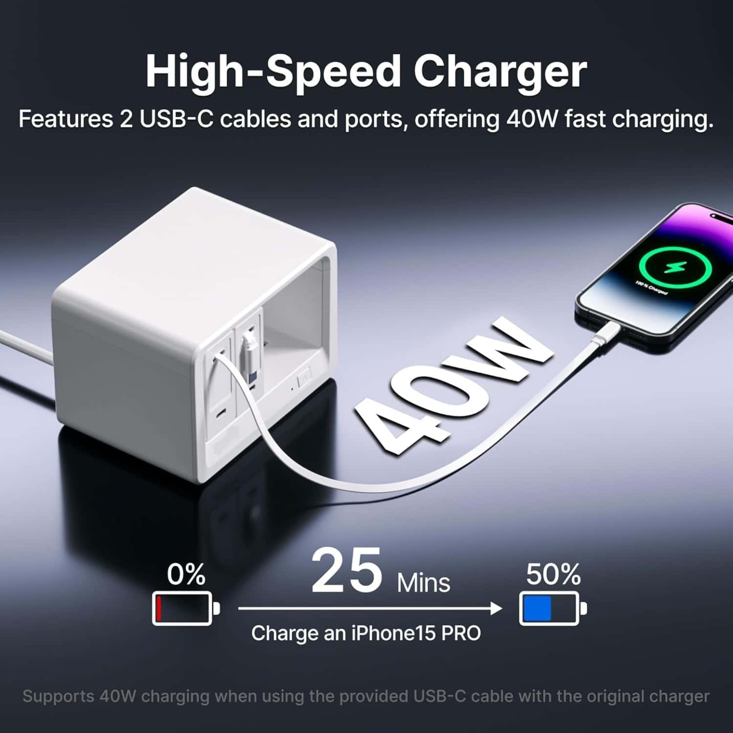 12-in-1 Desktop Charging Station with 2 Retractable Wall Chargers