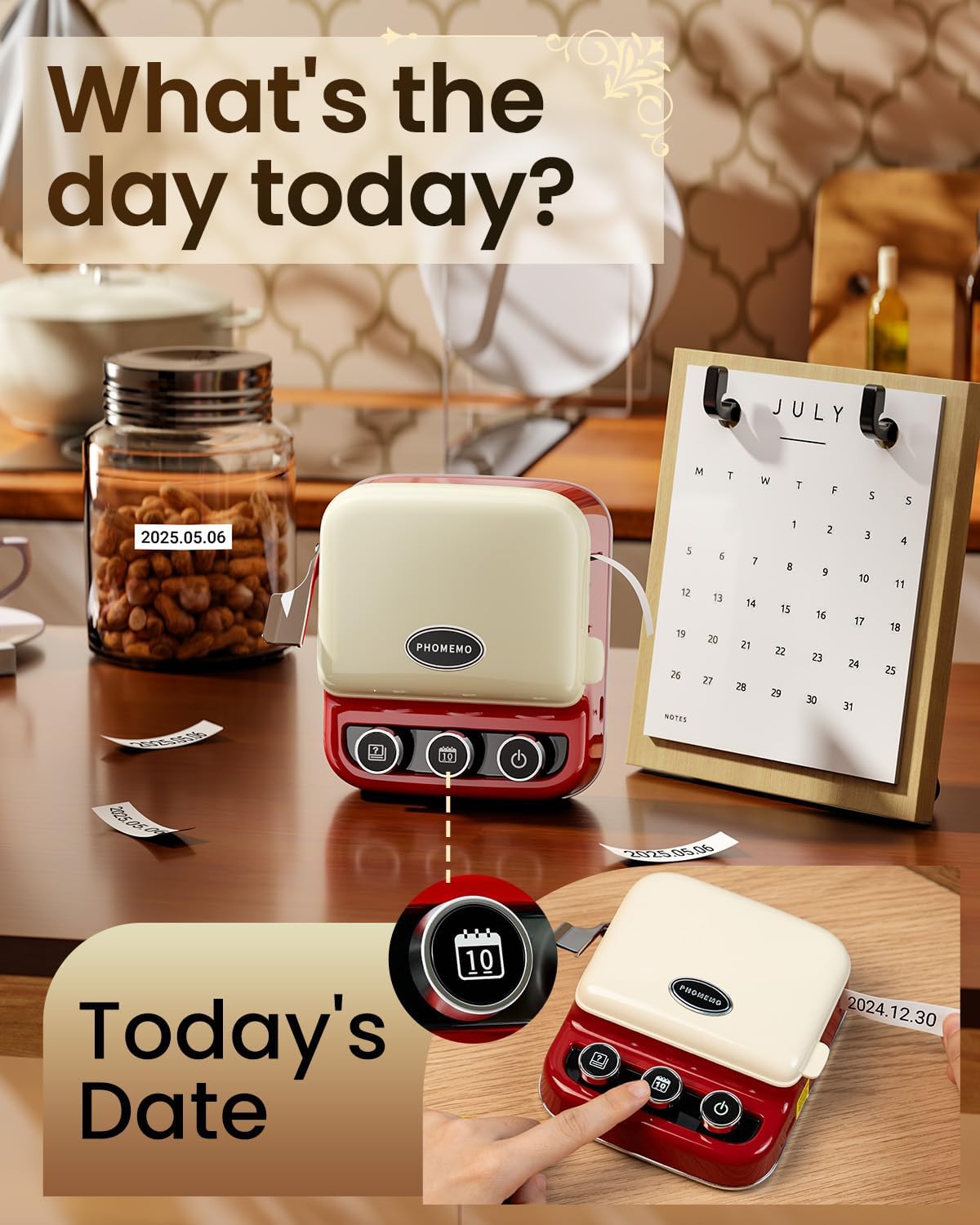 Retro Mini Bluetooth Ribbon Label Printer - Portable Inkless Maker for Gift Wrapping & DIY Crafts