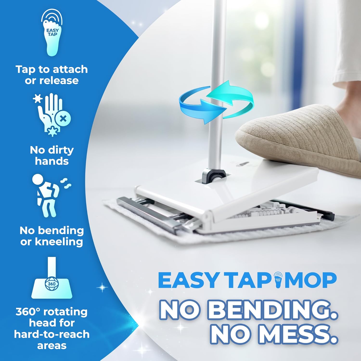 Hands-Free Floor Mop | Foot-Activated Pad Lock System 🧹✨