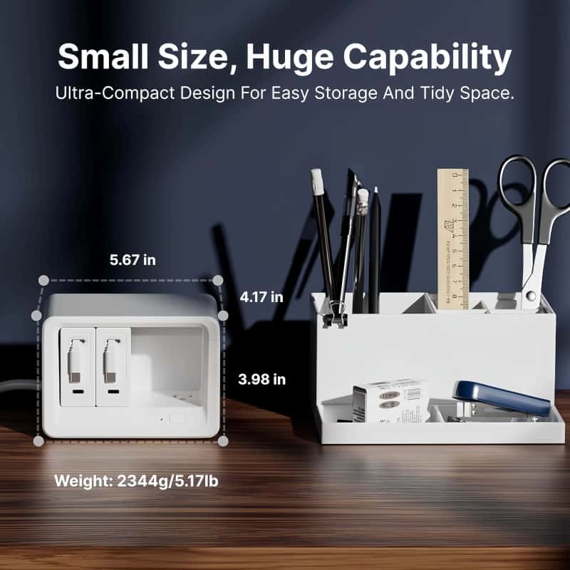 12-in-1 Desktop Charging Station with 2 Retractable Wall Chargers