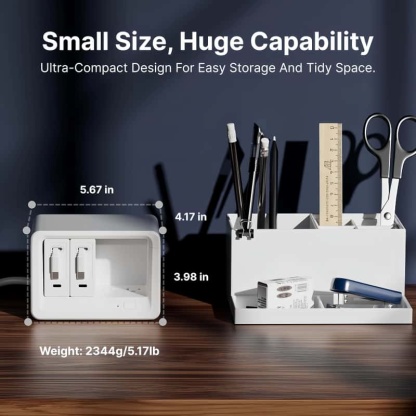 12-in-1 Desktop Charging Station with 2 Retractable Wall Chargers