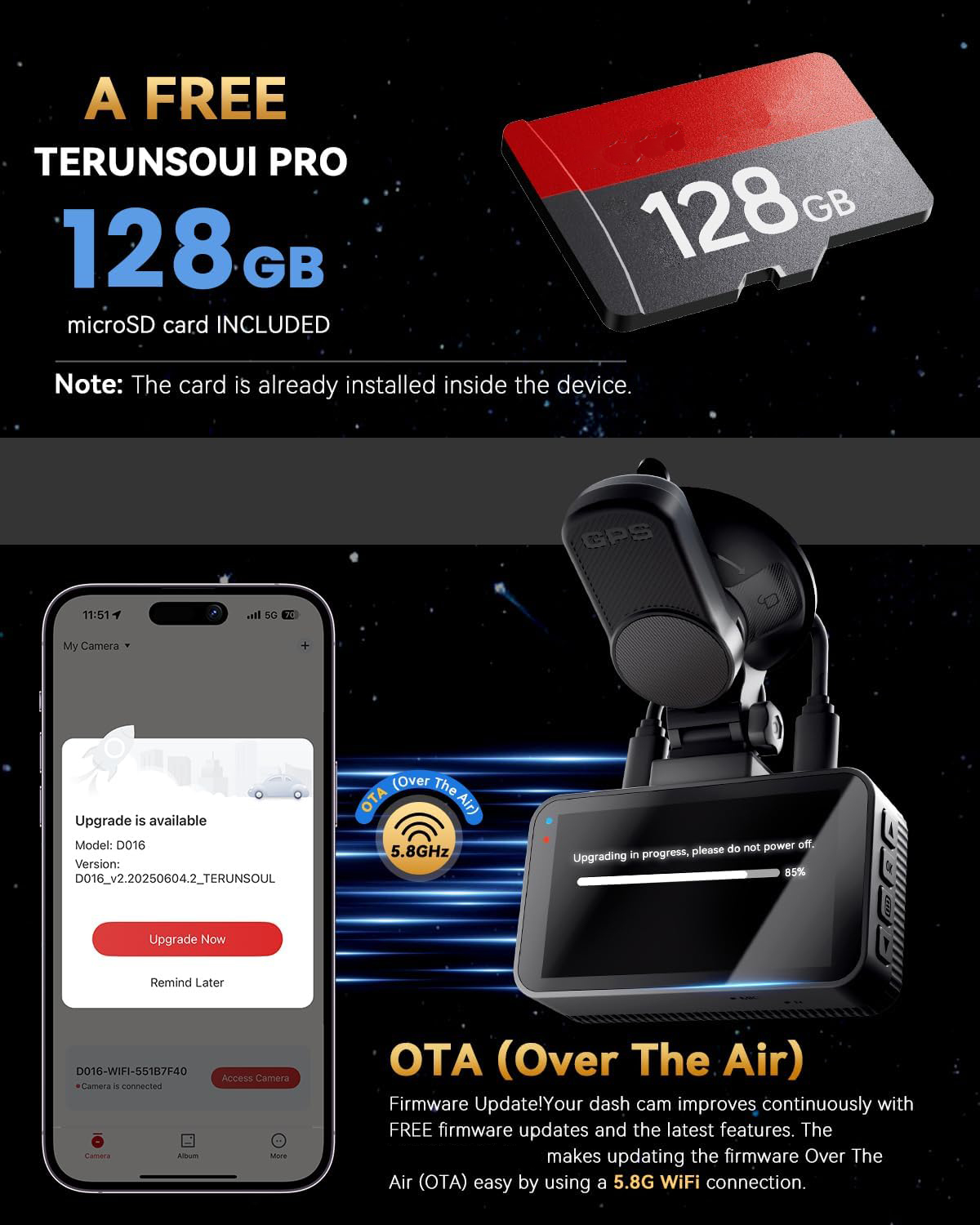 T4K+4K Dash Cam Front and Rear