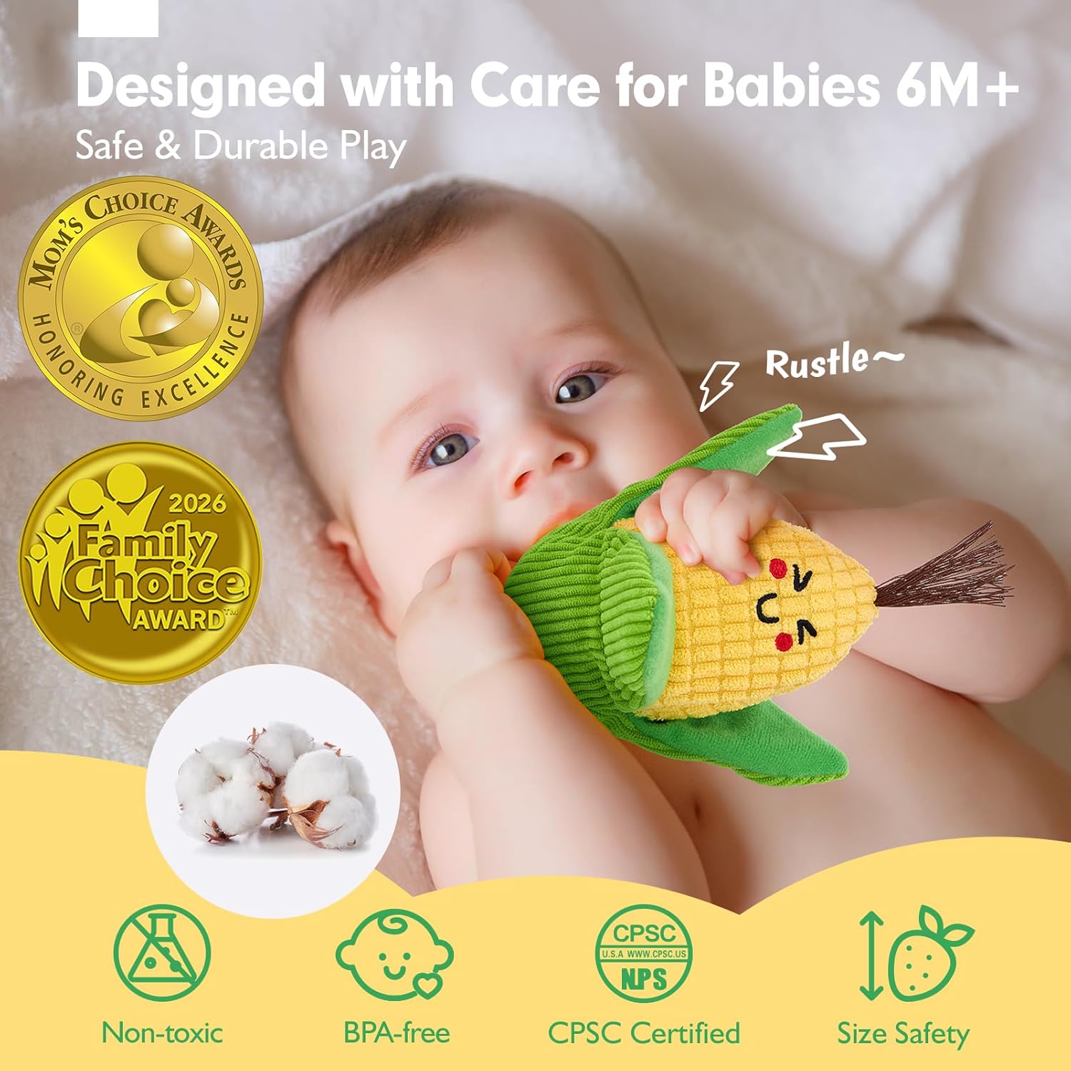 🥦 My First Sensory Fruits & Veggies - Montessori Plush Toy Set 🍓