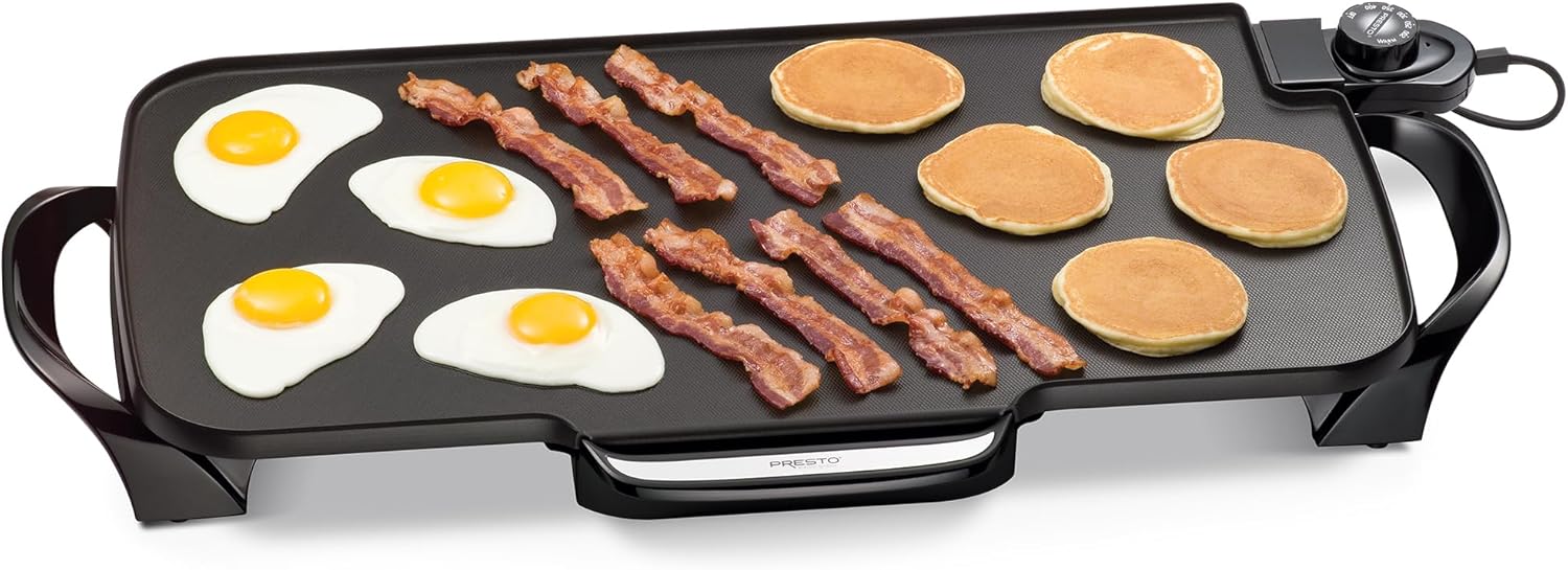 💥Final Day! Enjoy 40% OFF 💥22-Inch Ceramic Removable Handles Electric Griddle, Grey Ceramic
