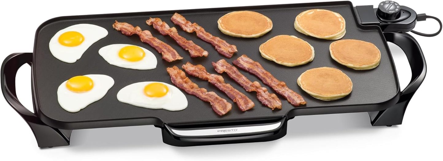 💥Final Day! Enjoy 40% OFF 💥22-Inch Ceramic Removable Handles Electric Griddle, Grey Ceramic